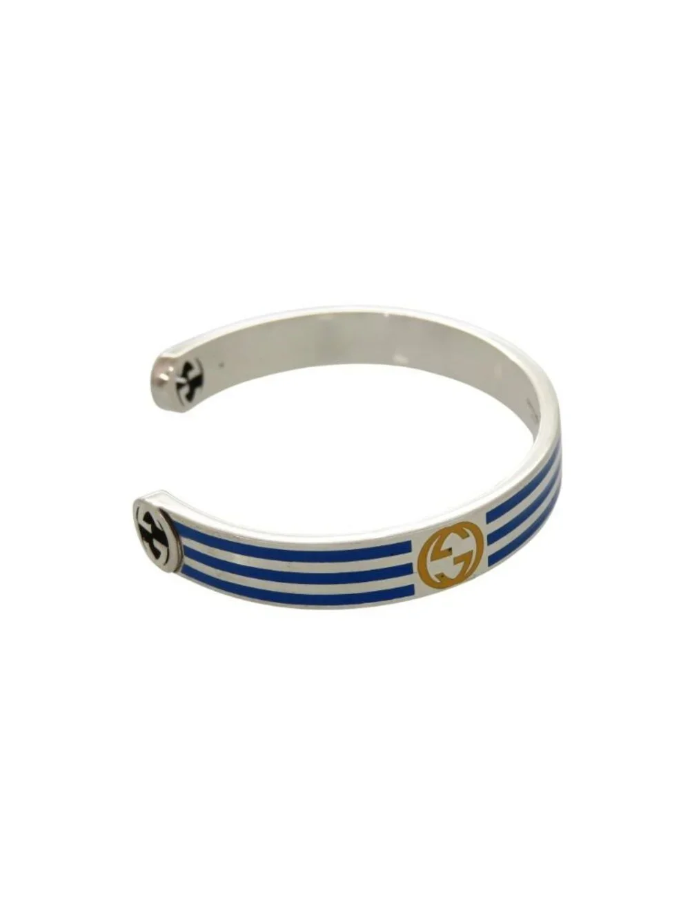 Gucci Adidas Collaboration Bangle 925 Sterling Silver Blue Bracelet